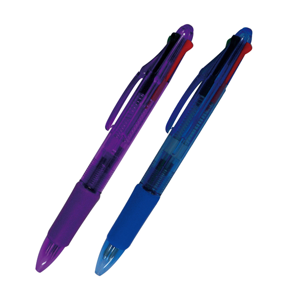 4色ボールペン・ラバー付き　紫or青