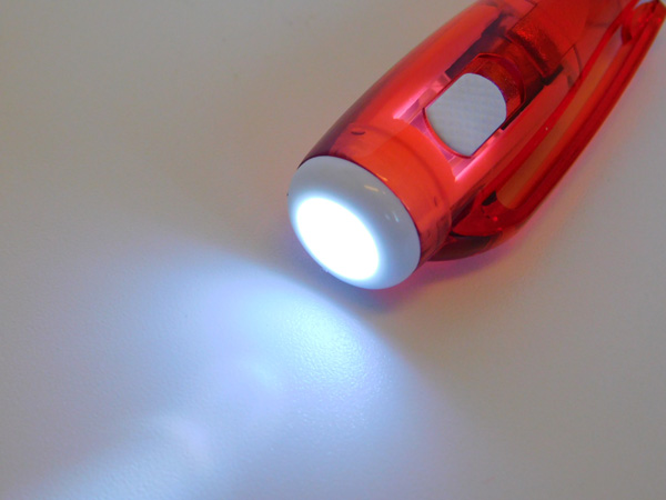 LEDライト付ボールペン(赤orグレー)